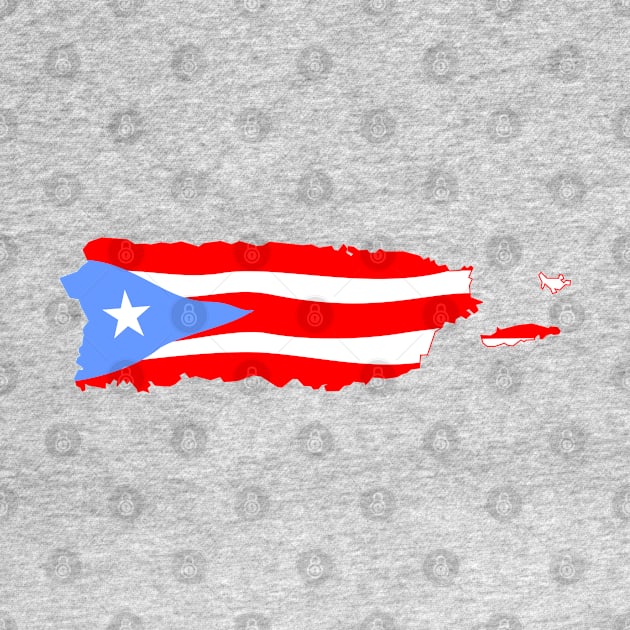 Puerto Rico Map Boricua Flag by bydarling